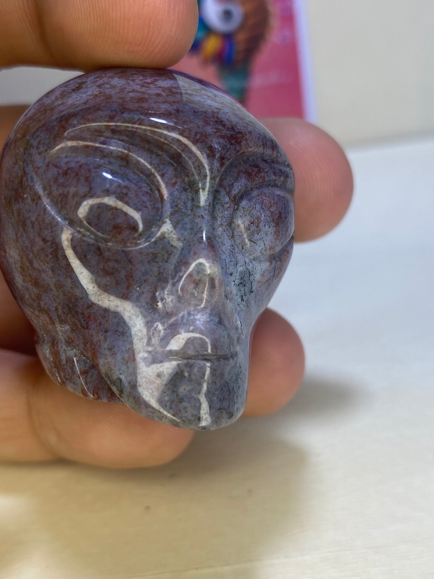 Ocean Jasper Alien Carving
