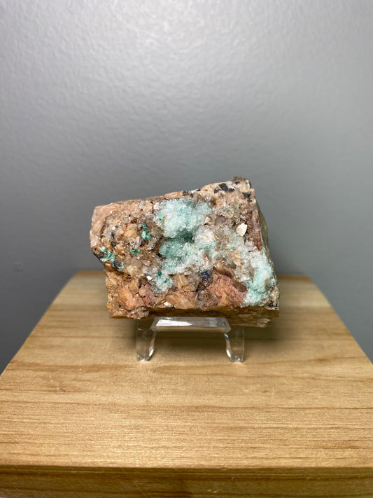 Rosasite With Selenite from Morrocco