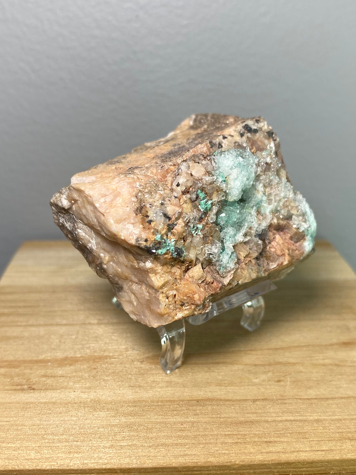 Rosasite With Selenite from Morrocco