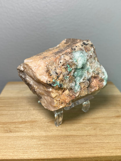 Rosasite With Selenite from Morrocco
