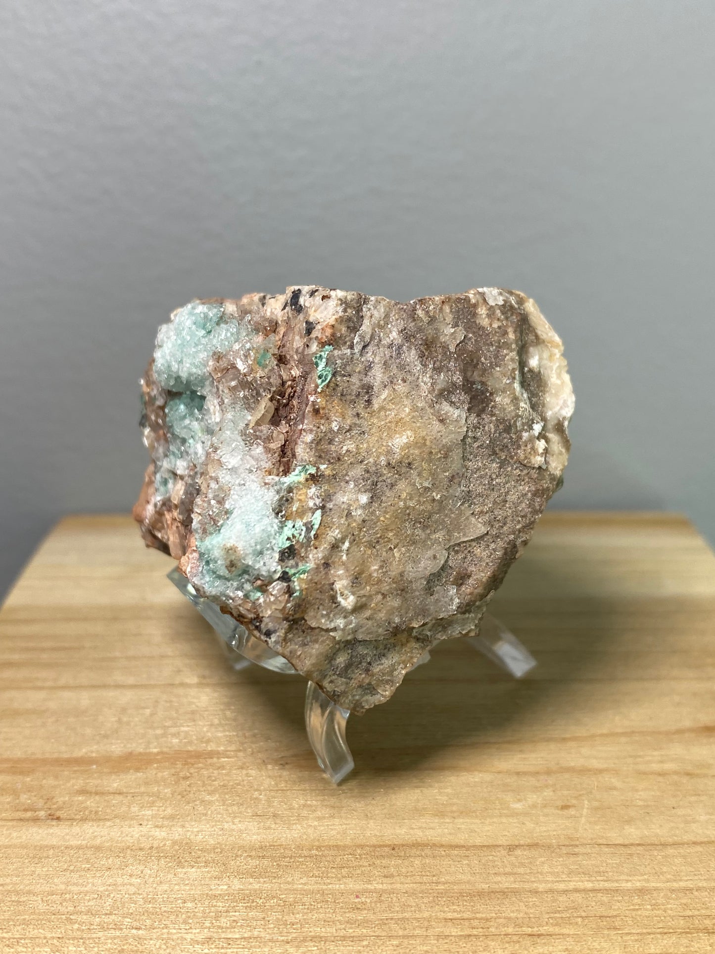 Rosasite With Selenite from Morrocco