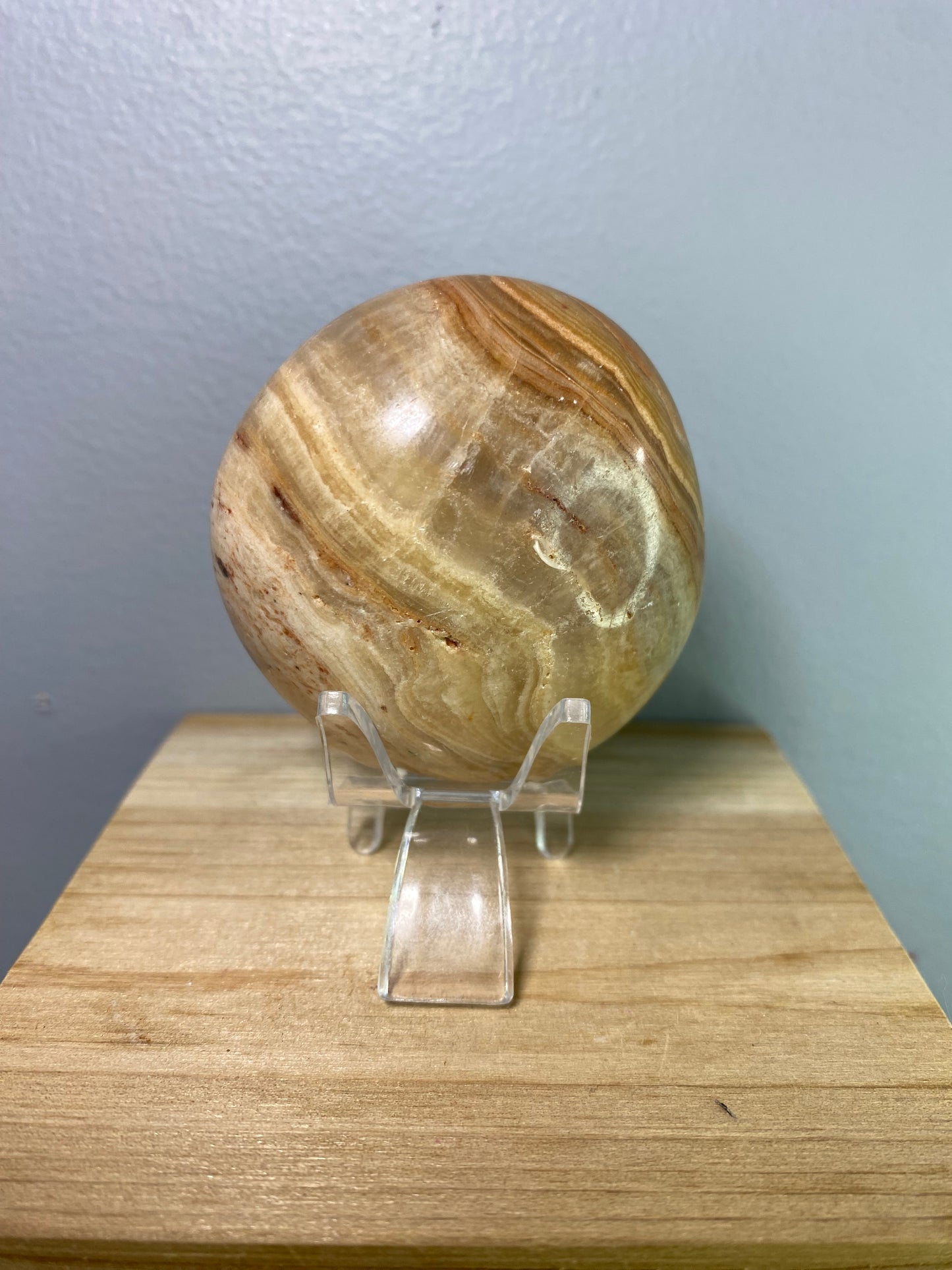 Banded Calcite Palm Stone
