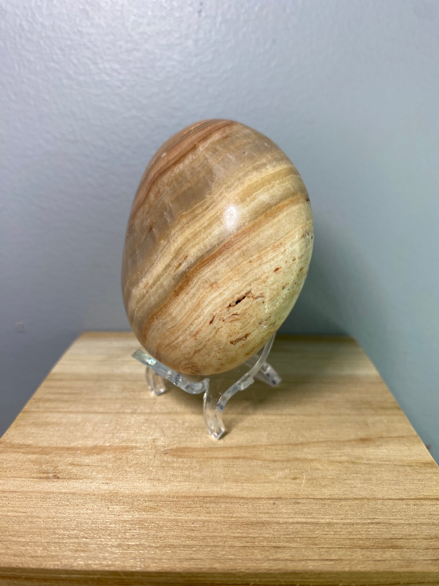 Banded Calcite Palm Stone