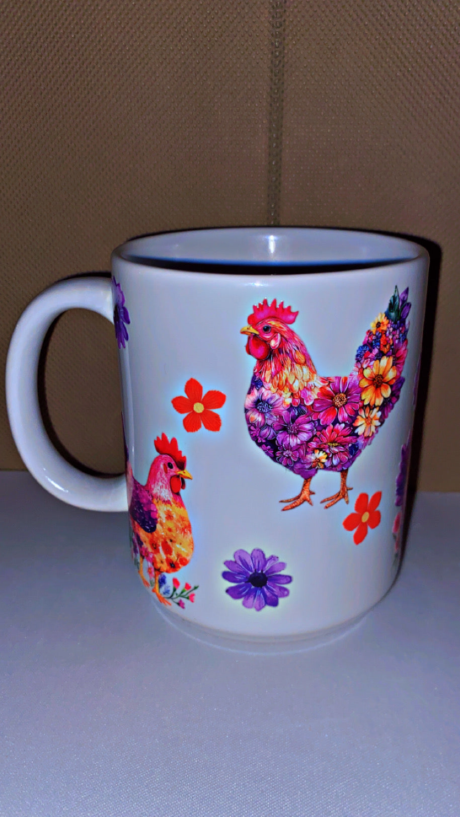 Floral Chicken Coffee Mug Set