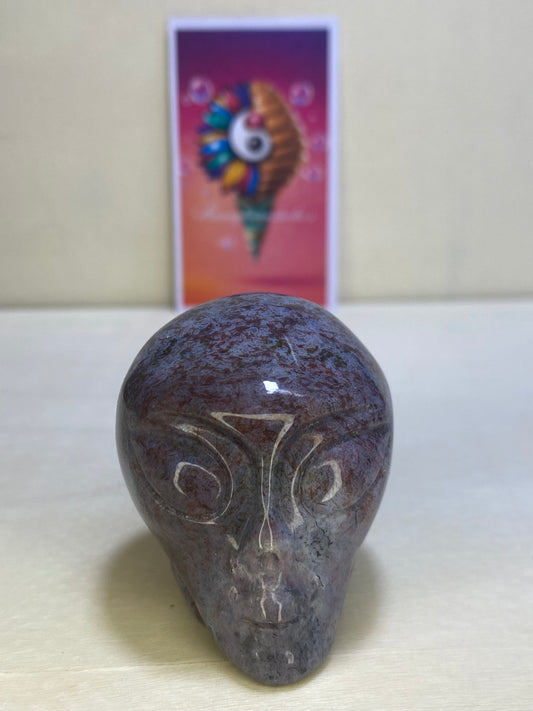 Ocean Jasper Alien Carving