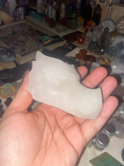 Snow Quartz/ Quartz Dragon Head Carving