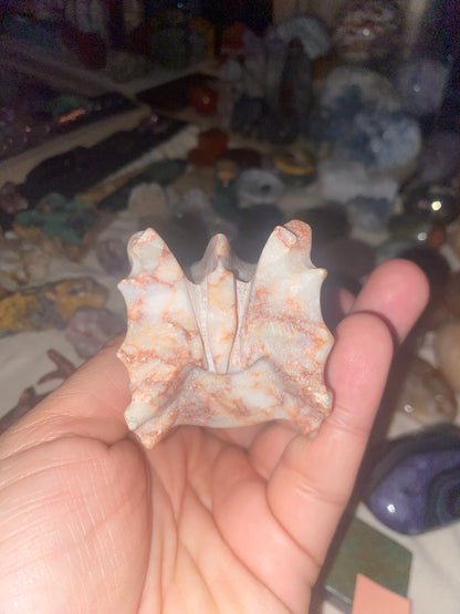 Red Vein Jasper Dragon Head Carving