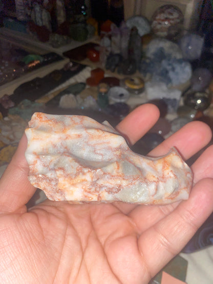 Red Vein Jasper Dragon Head Carving