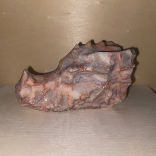 Red Vein Jasper Dragon Head Carving