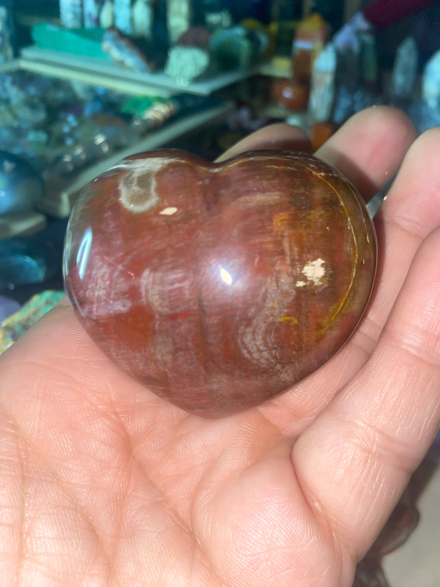 Ocean Jasper Puffy Heart