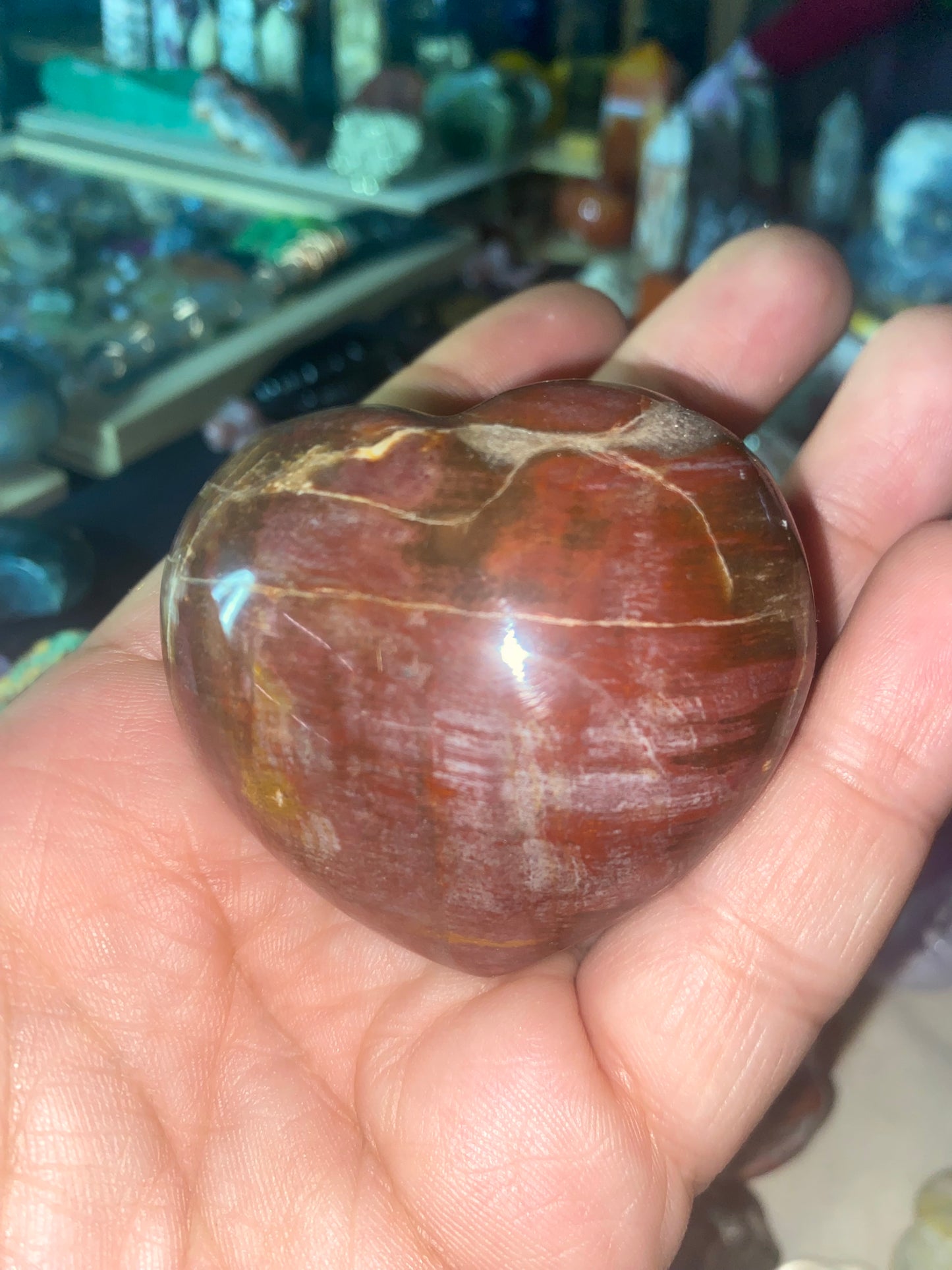 Ocean Jasper Puffy Heart