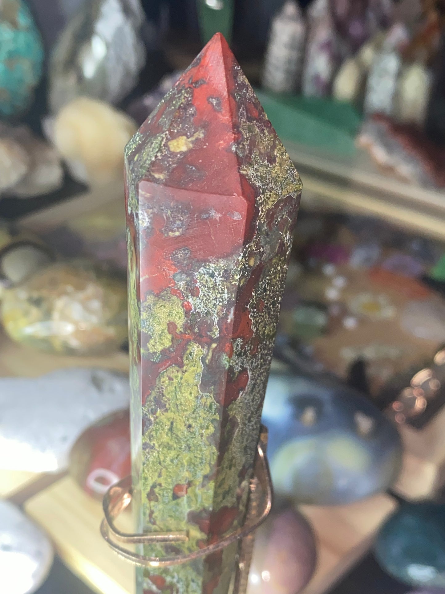 Dragons Blood Wand with Rose Gold Zodiac Stand