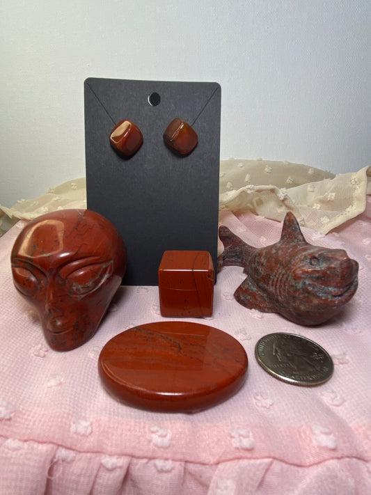 Red Jasper Bundle W/ Carnelian Earrings.