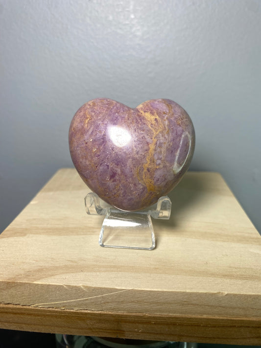 Purple Jade Heart Carving