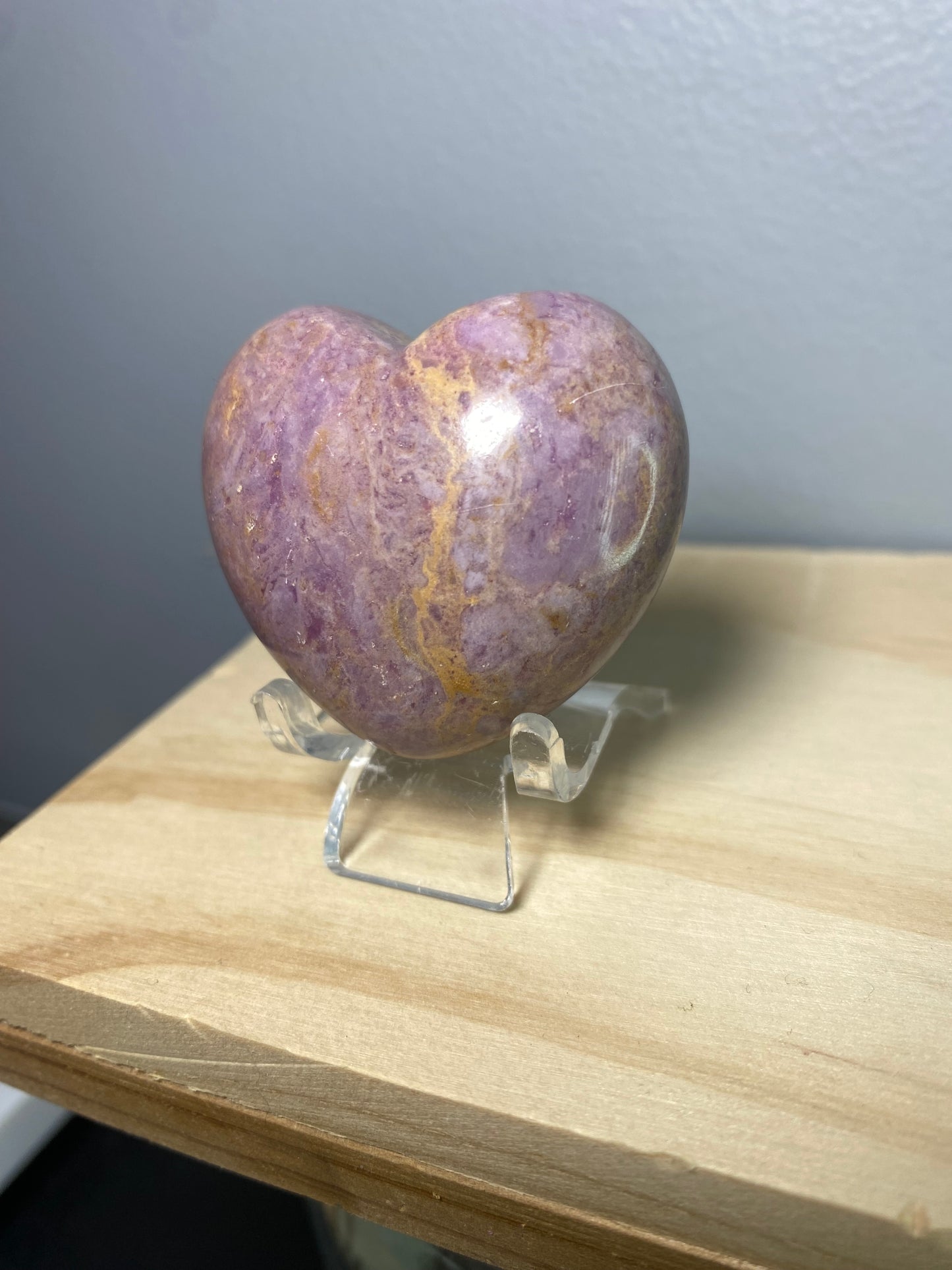 Purple Jade Heart Carving