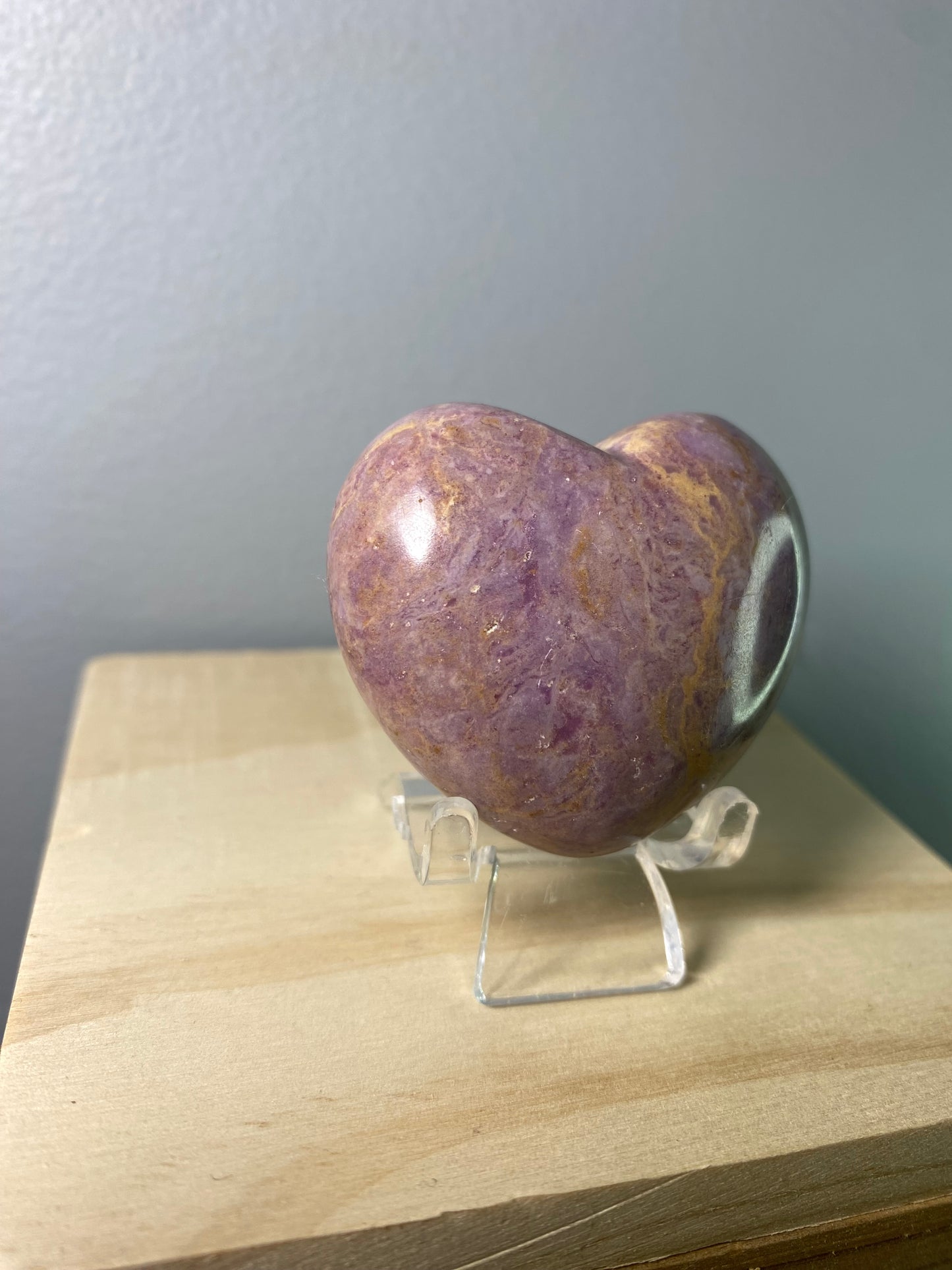 Purple Jade Heart Carving