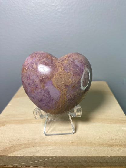 Purple Jade Heart Carving