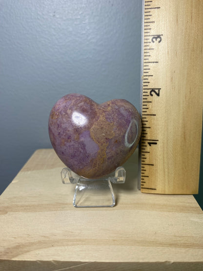 Purple Jade Heart Carving